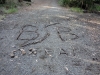 A message on the trail for the walkers