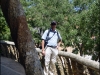 Paul on  the spiral walkway leading to the gate of Park Güell